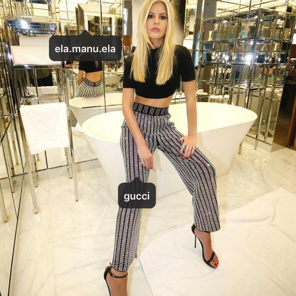 🚨CLEARANCE! RHINESTONE LUXURY PANTS Haute - Picture 2 of 8